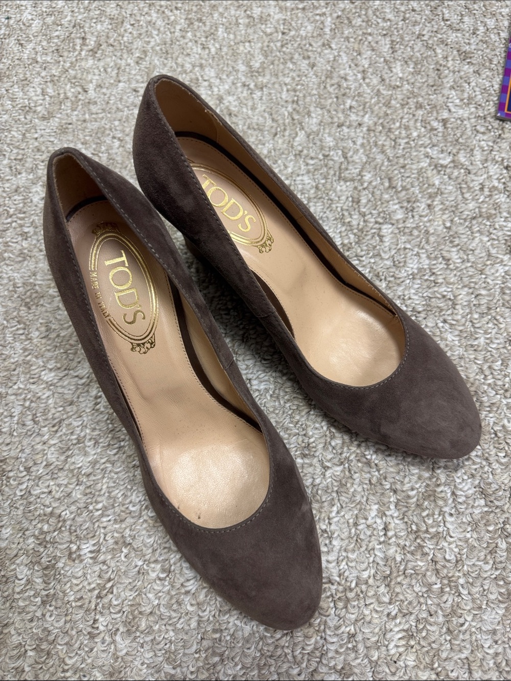 TOD'S Chocolate Suede Pointed-Toe Pumps